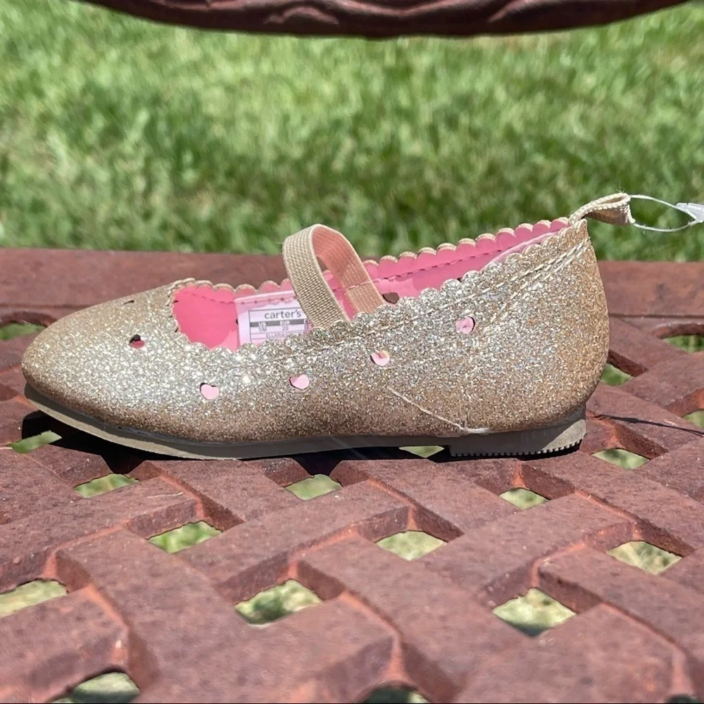 NWT MACY’S Carter’s Glitter Slip-On Infant Dress Shoes